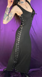 Hell Couture Lace Up Black Maxi Dress