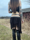 Hell Couture Wrap Belt Mesh Mini Skirt